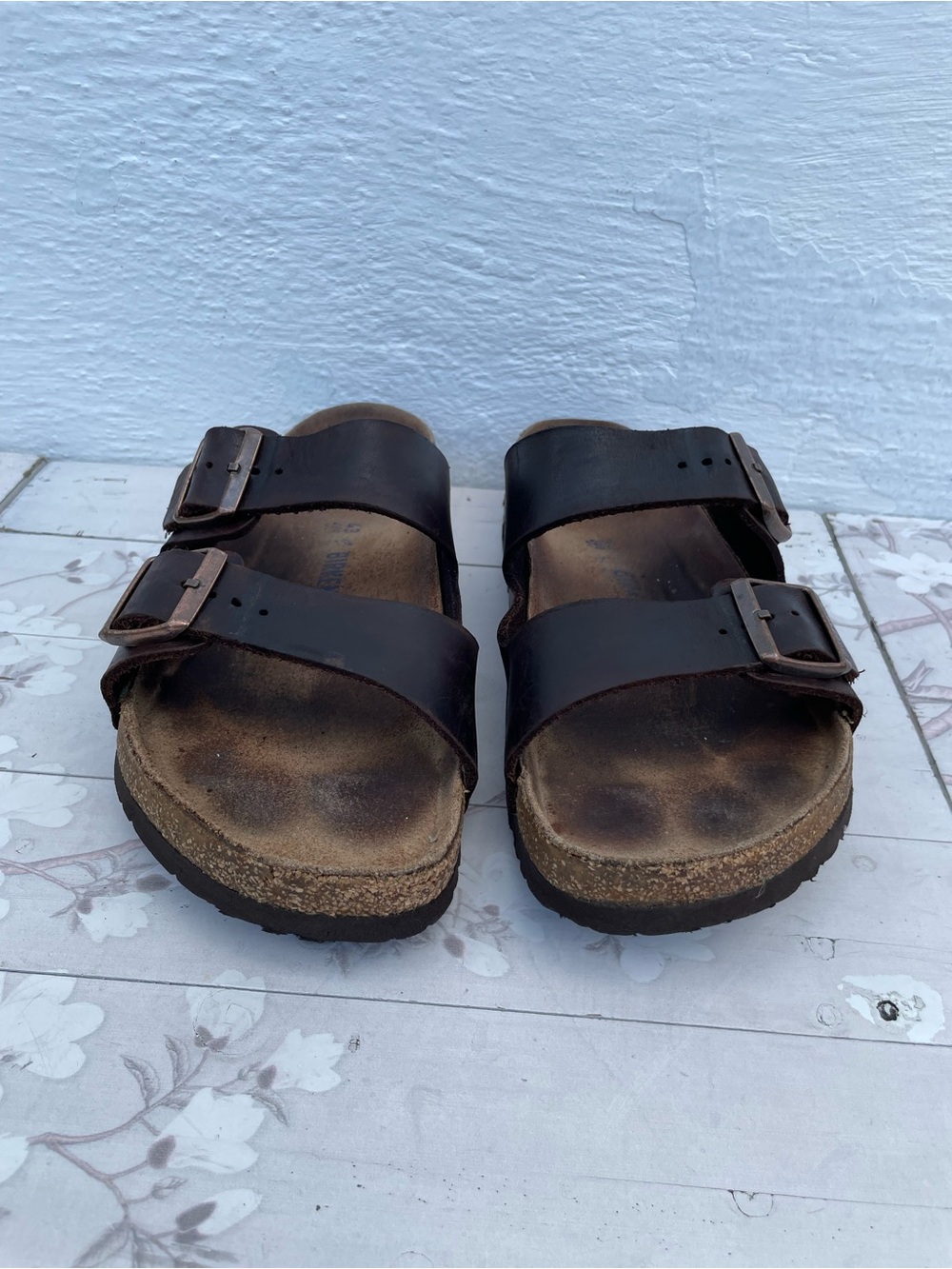 Birkenstock Men's Double-Strap Black Leather Slide Sandals - Picture 4 of 10